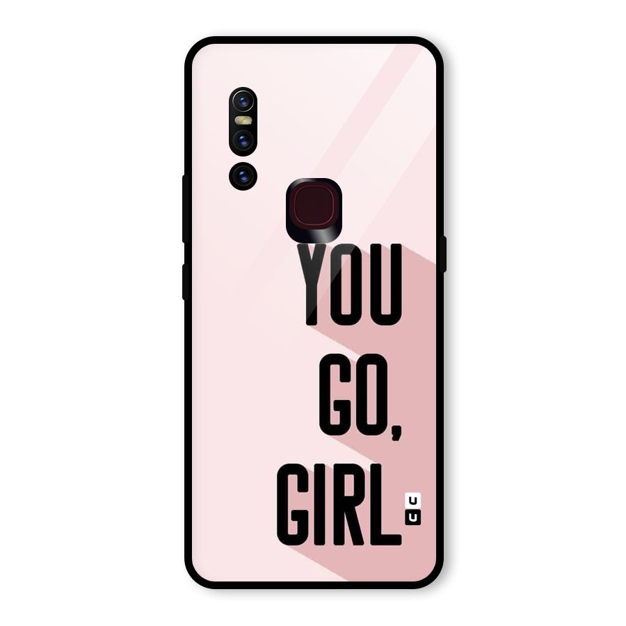You Go Girl Shadow Glass Back Case for Vivo V15