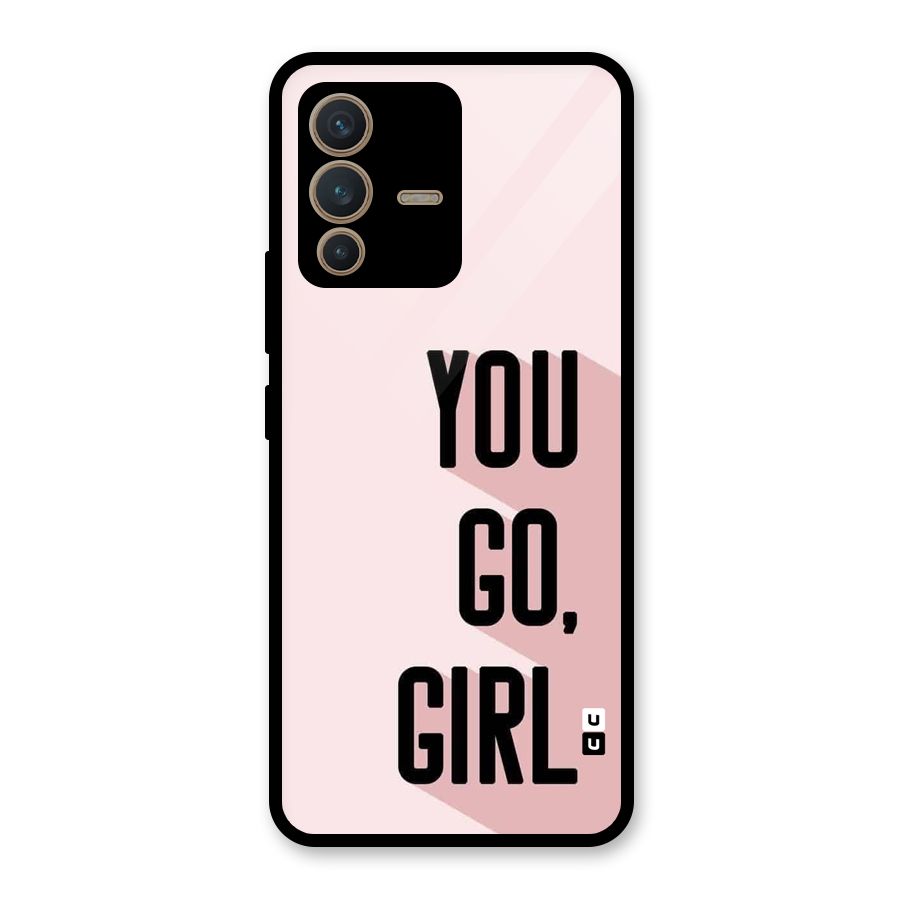 You Go Girl Shadow Glass Back Case for Vivo V23 5G