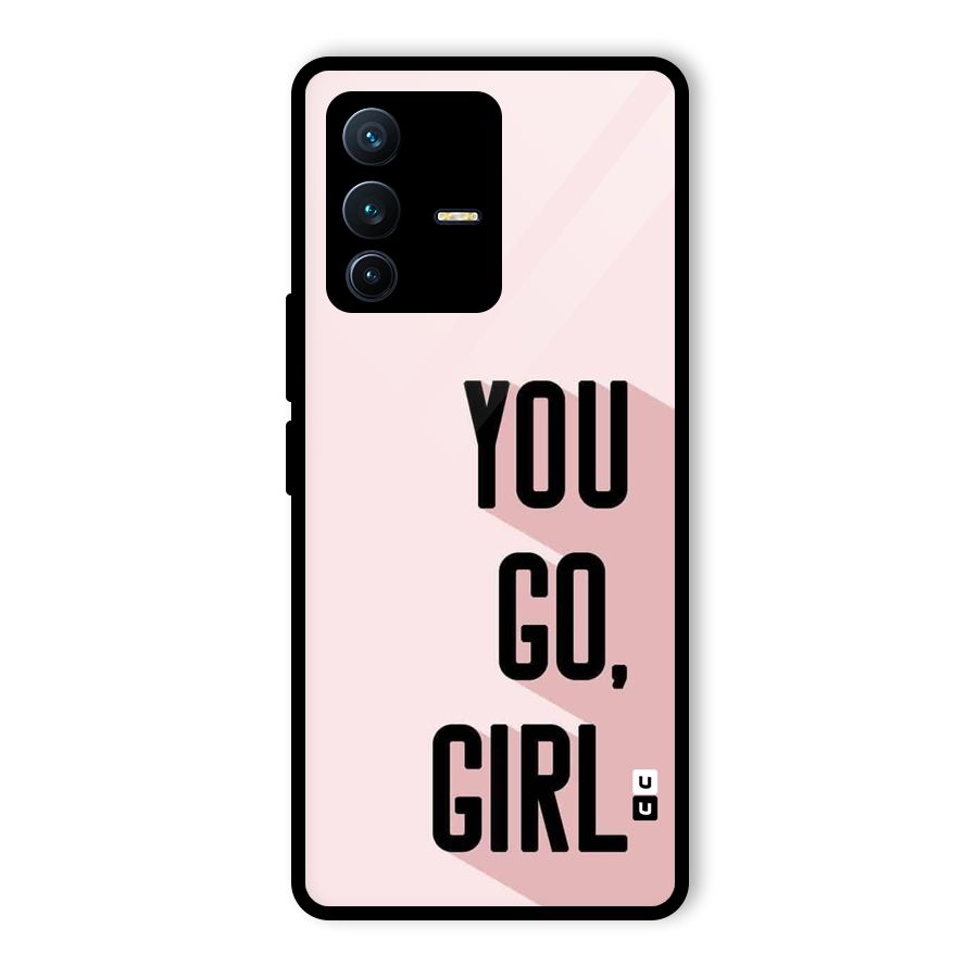 You Go Girl Shadow Glass Back Case for Vivo V23 Pro