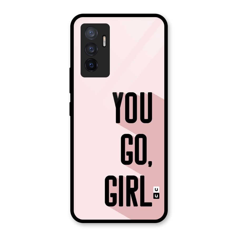 You Go Girl Shadow Glass Back Case for Vivo V23e