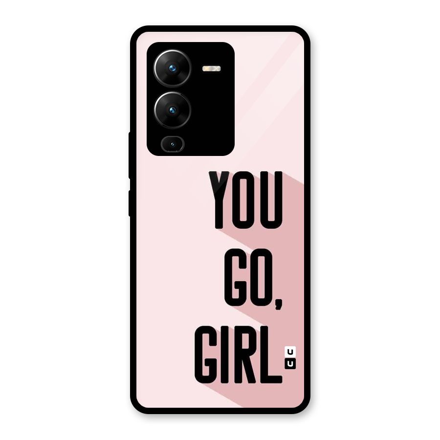 You Go Girl Shadow Glass Back Case for Vivo V25 Pro