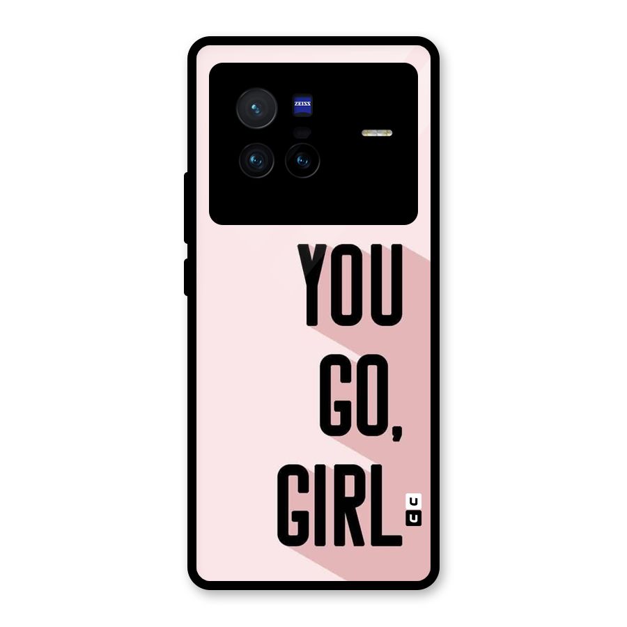 You Go Girl Shadow Glass Back Case for Vivo X80