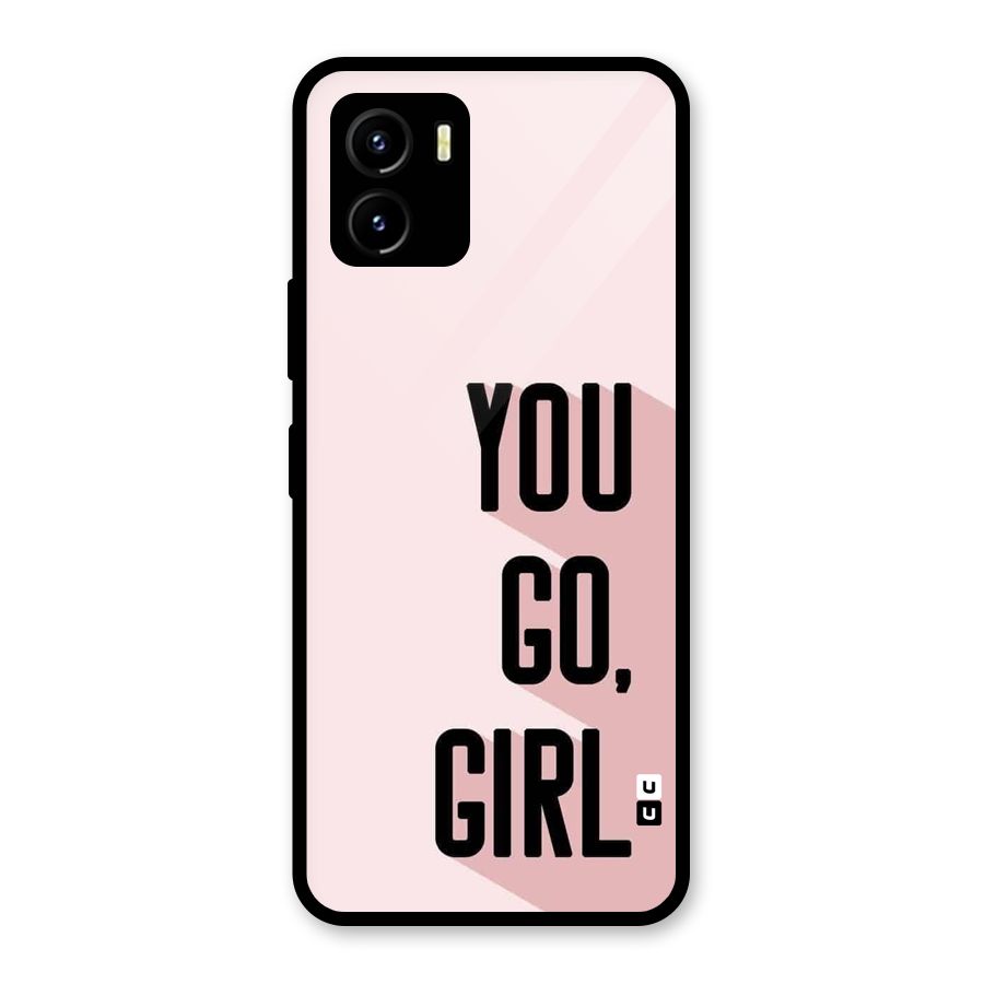 You Go Girl Shadow Glass Back Case for Vivo Y15s