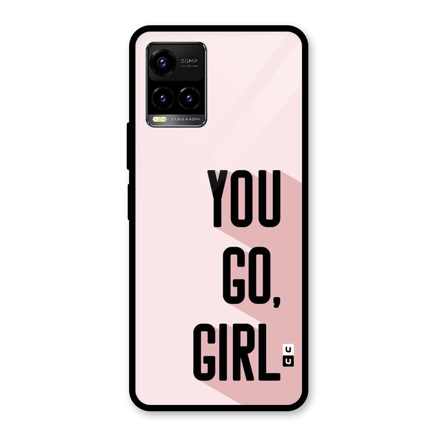You Go Girl Shadow Glass Back Case for Vivo Y21 2021