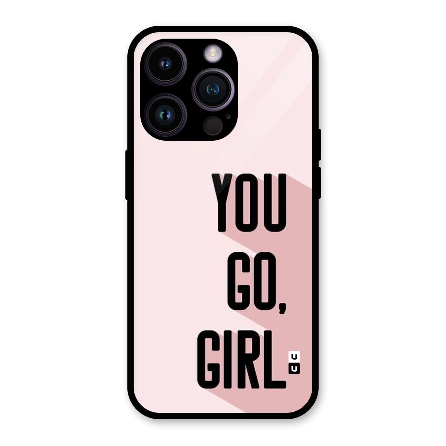 You Go Girl Shadow Glass Back Case for iPhone 14 Pro
