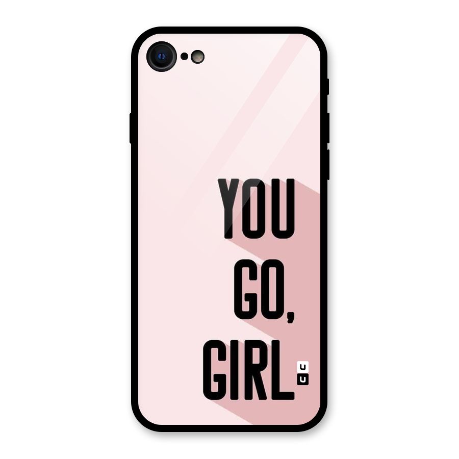 You Go Girl Shadow Glass Back Case for iPhone 7