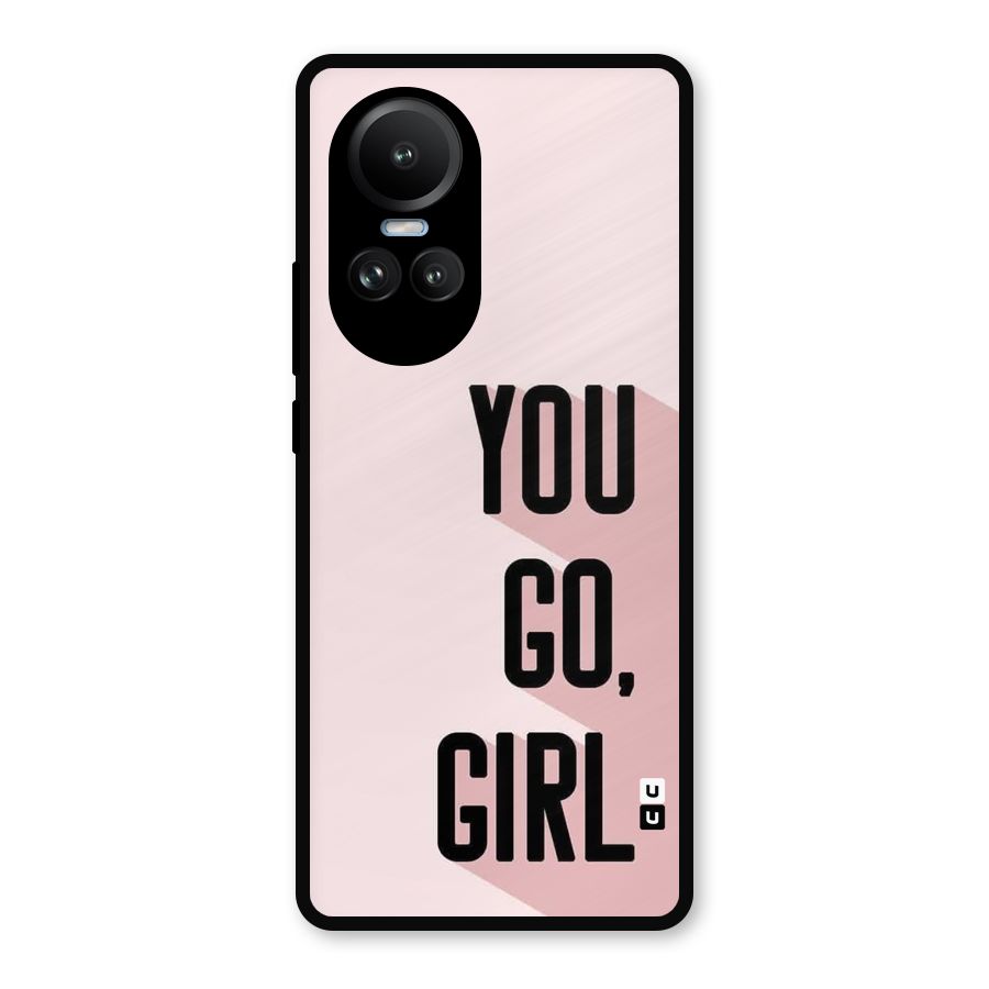 You Go Girl Shadow Metal Back Case for Oppo Reno10 Pro
