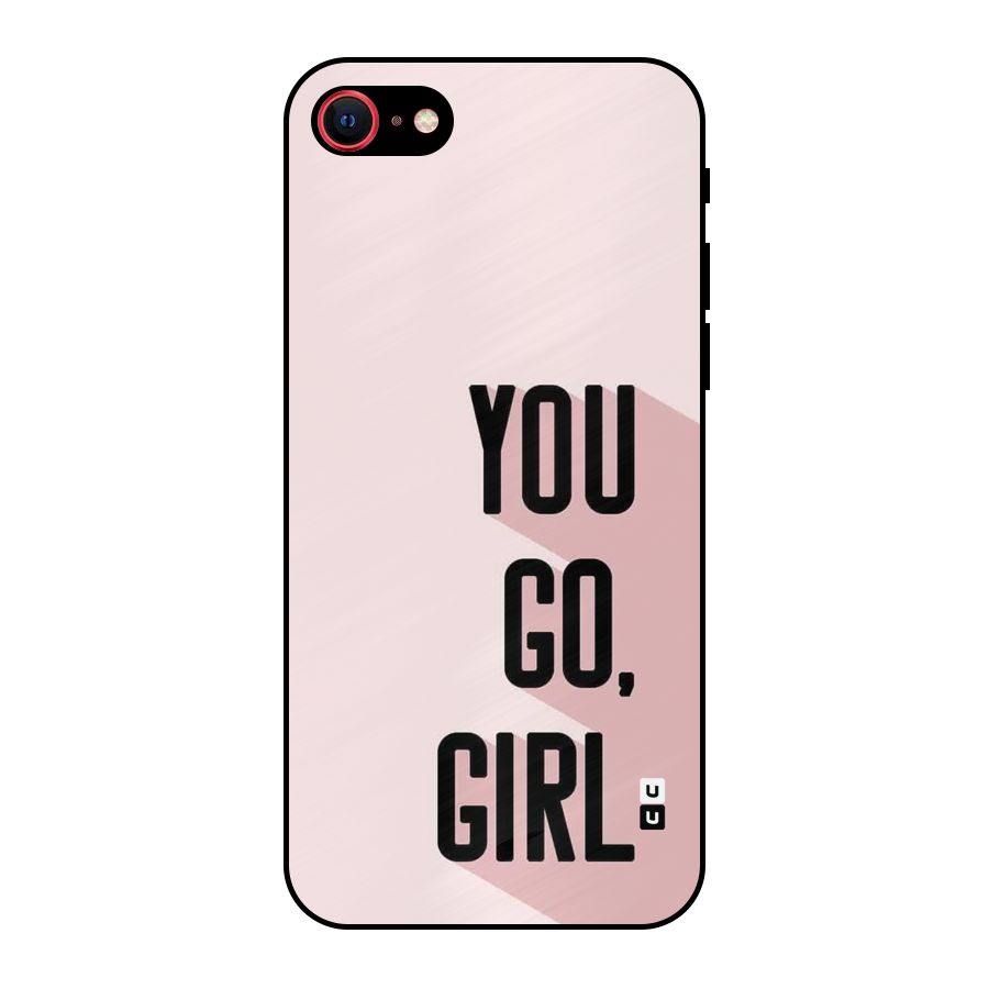 You Go Girl Shadow Metal Back Case for iPhone 8