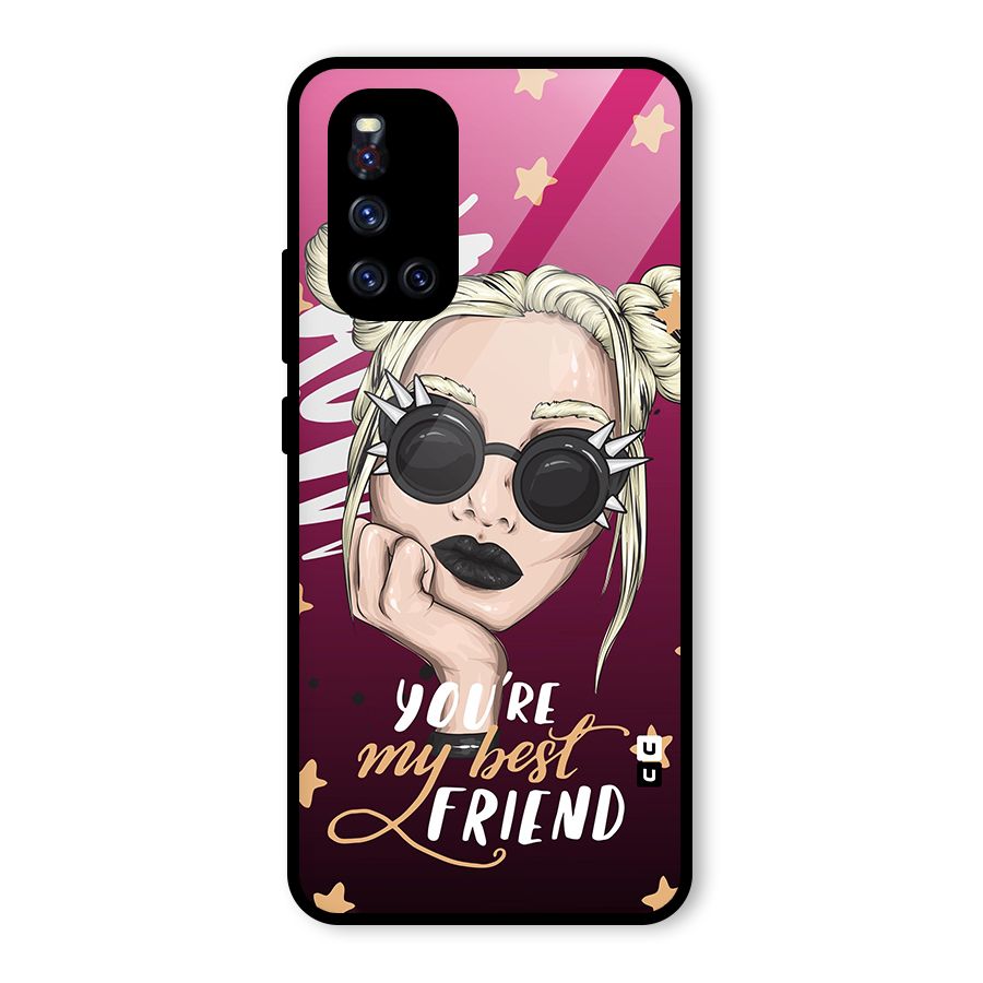 You My Best Friend Glass Back Case for Vivo V19