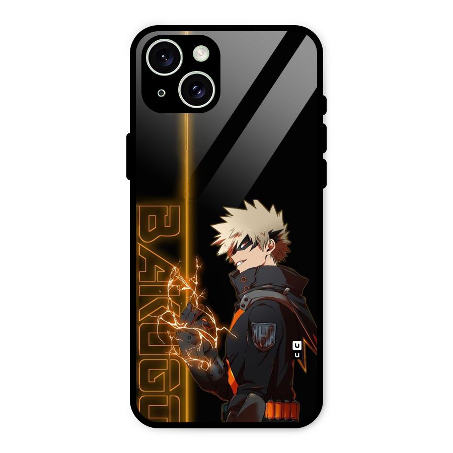 Young Bakugo Glass Back Case for iPhone 15 Plus