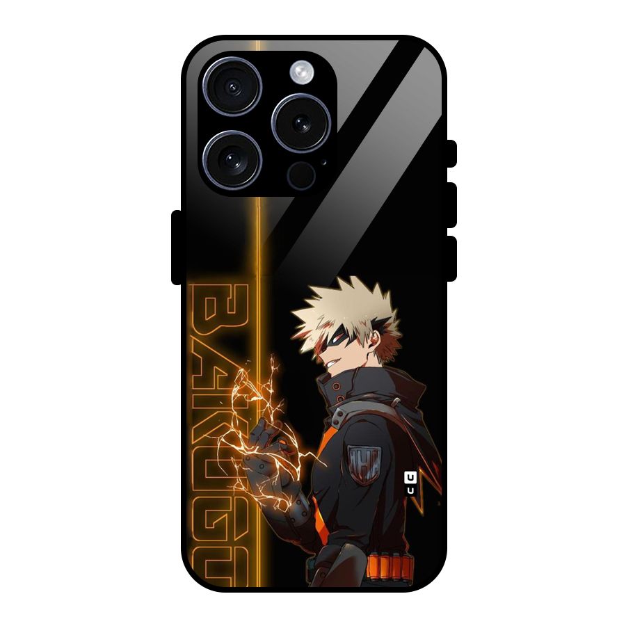 Young Bakugo Glass Back Case for iPhone 15 Pro