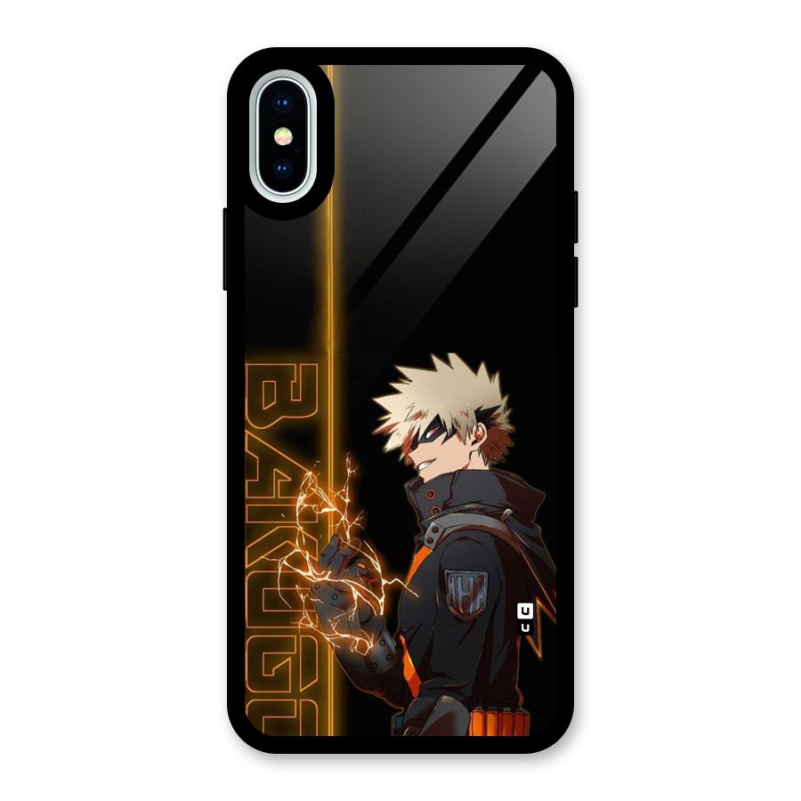 Young Bakugo Glass Back Case for iPhone XS