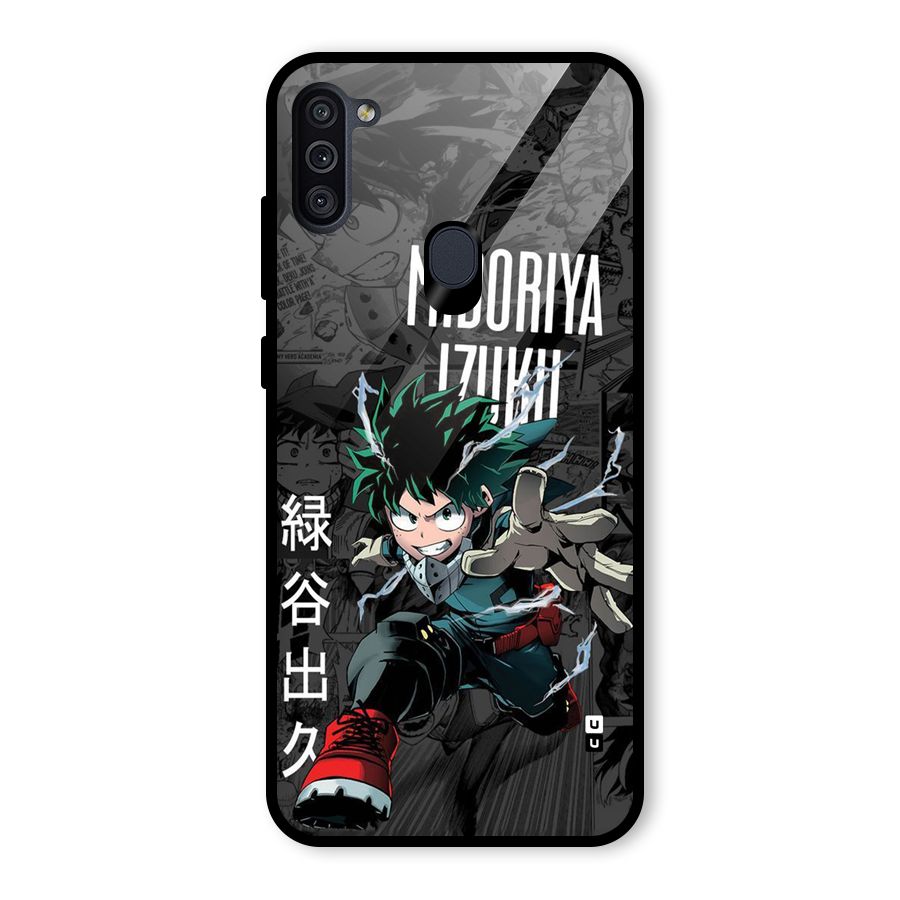 Young Midoriya Glass Back Case for Galaxy M11
