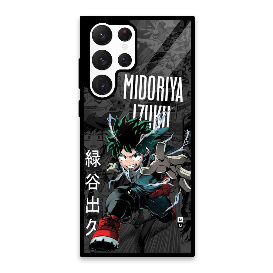 Young Midoriya Glass Back Case for Galaxy S22 Ultra 5G