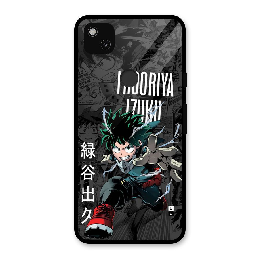 Young Midoriya Glass Back Case for Google Pixel 4a