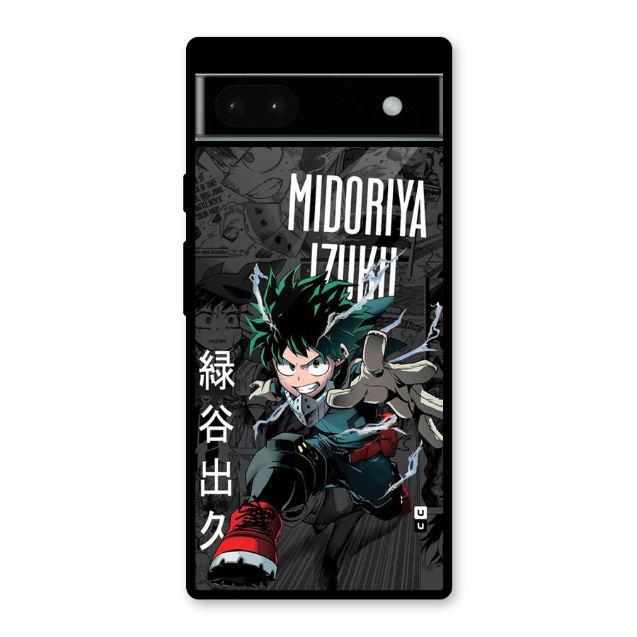 Young Midoriya Glass Back Case for Google Pixel 6a