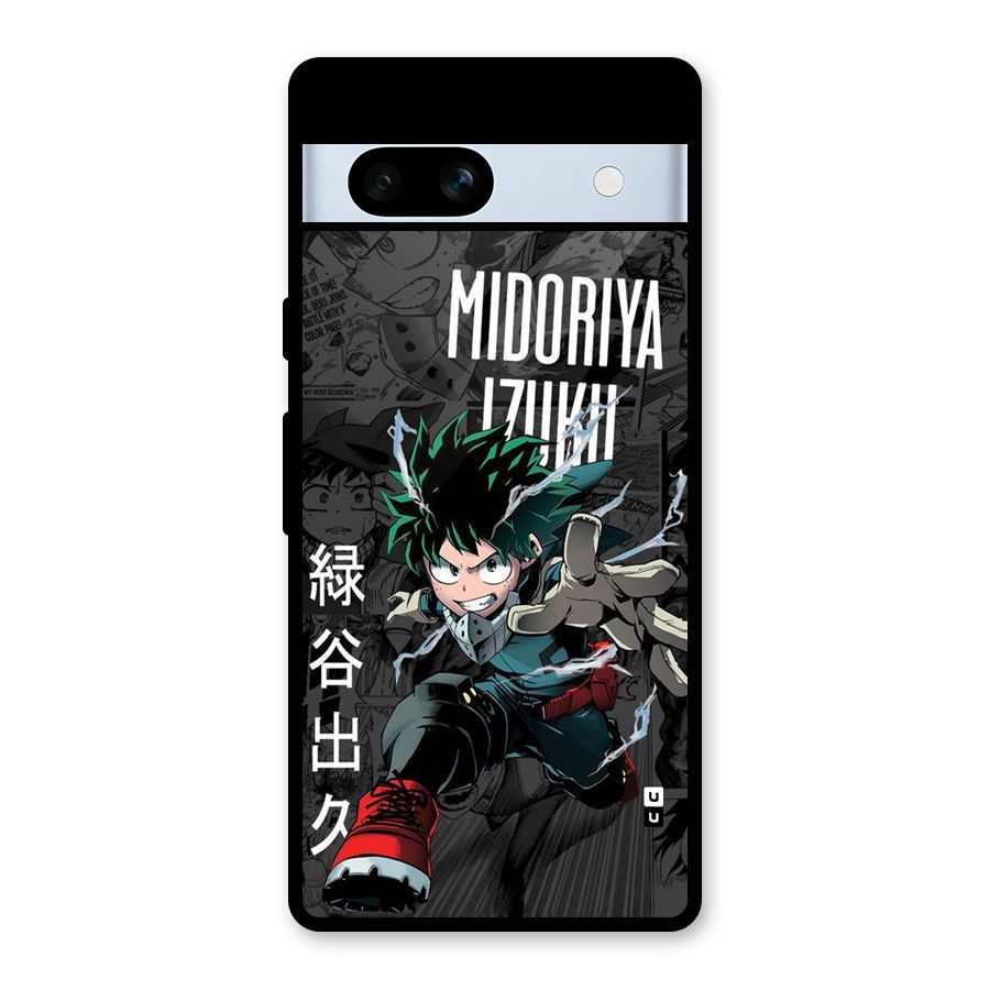 Young Midoriya Glass Back Case for Google Pixel 7a