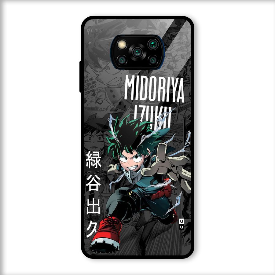 Young Midoriya Glass Back Case for Poco X3