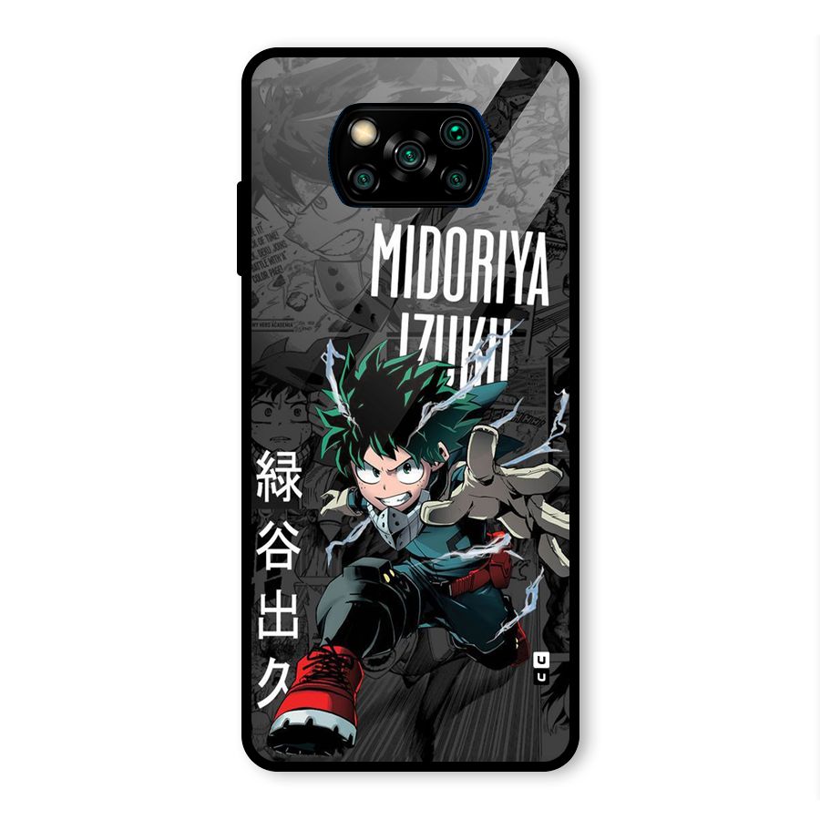 Young Midoriya Glass Back Case for Poco X3 Pro