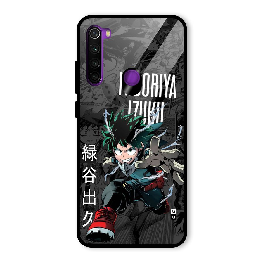 Young Midoriya Glass Back Case for Redmi Note 8