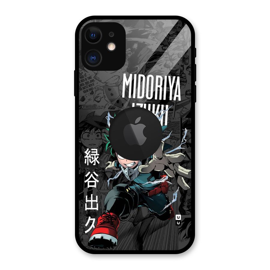 Young Midoriya Glass Back Case for iPhone 11 Logo Cut