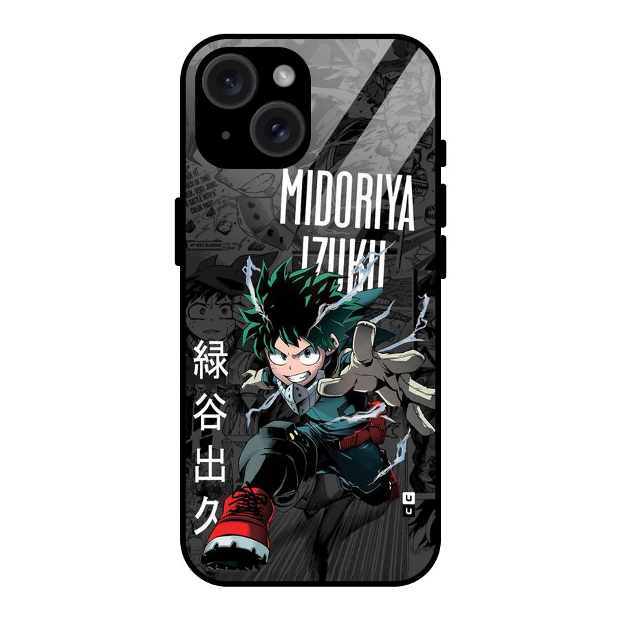 Young Midoriya Glass Back Case for iPhone 15