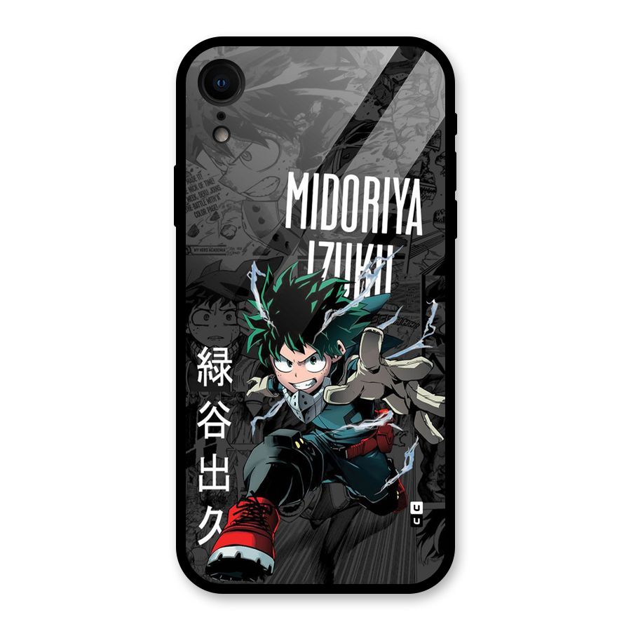 Young Midoriya Glass Back Case for iPhone XR