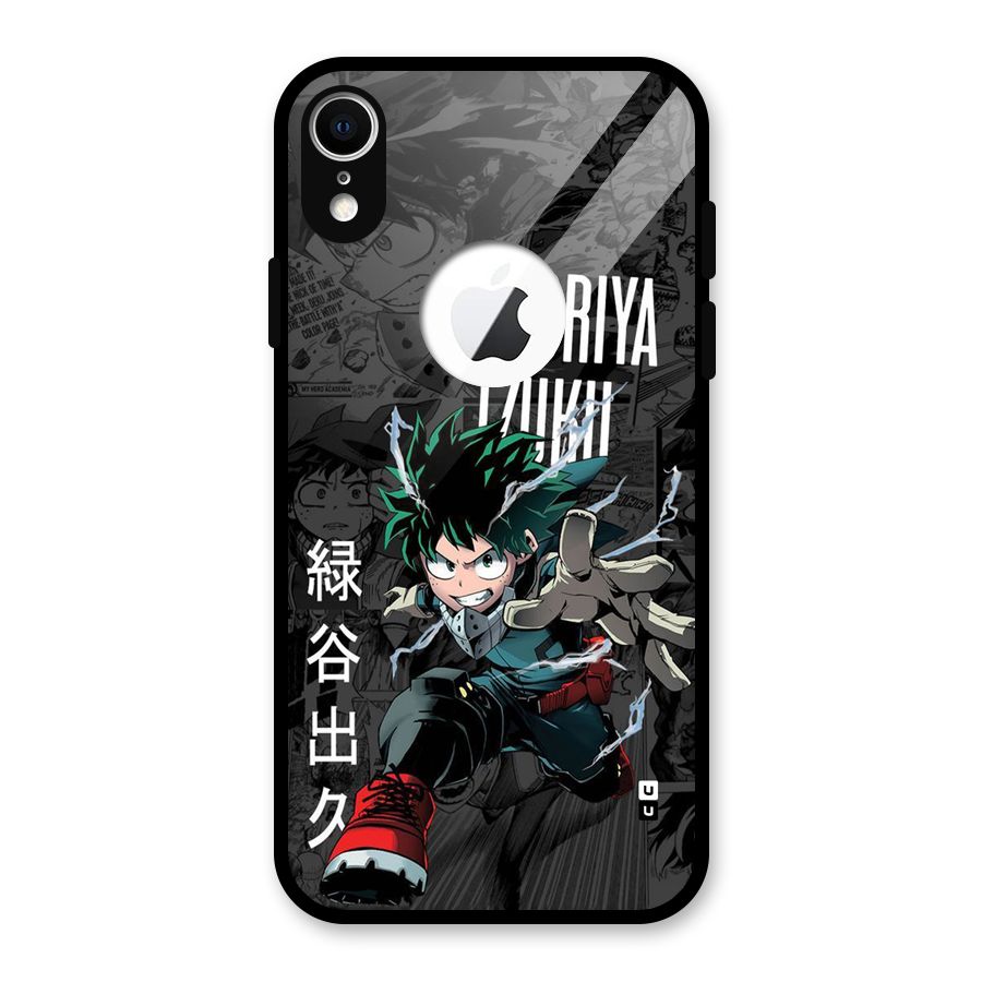 Young Midoriya Glass Back Case for iPhone XR Logo Cut