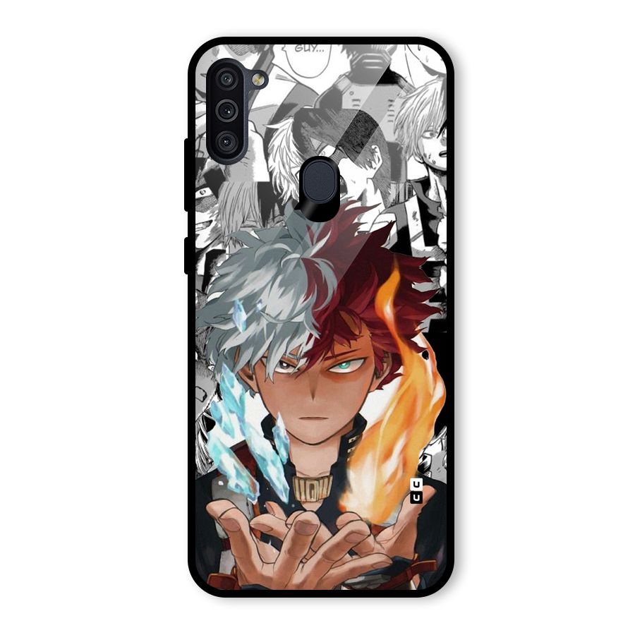 Young Todoroki Glass Back Case for Galaxy M11