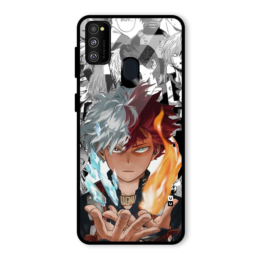 Young Todoroki Glass Back Case for Galaxy M21