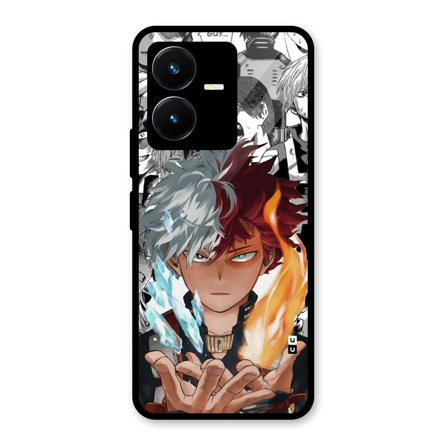 Young Todoroki Glass Back Case for Vivo Y22s