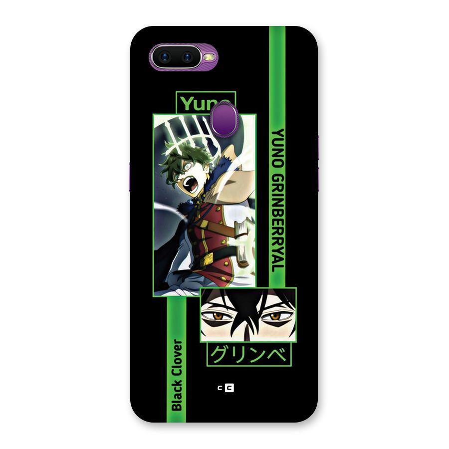 Yuno Black Clover Back Case for Oppo F9