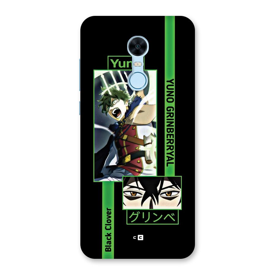 Yuno Black Clover Back Case for Redmi Note 5