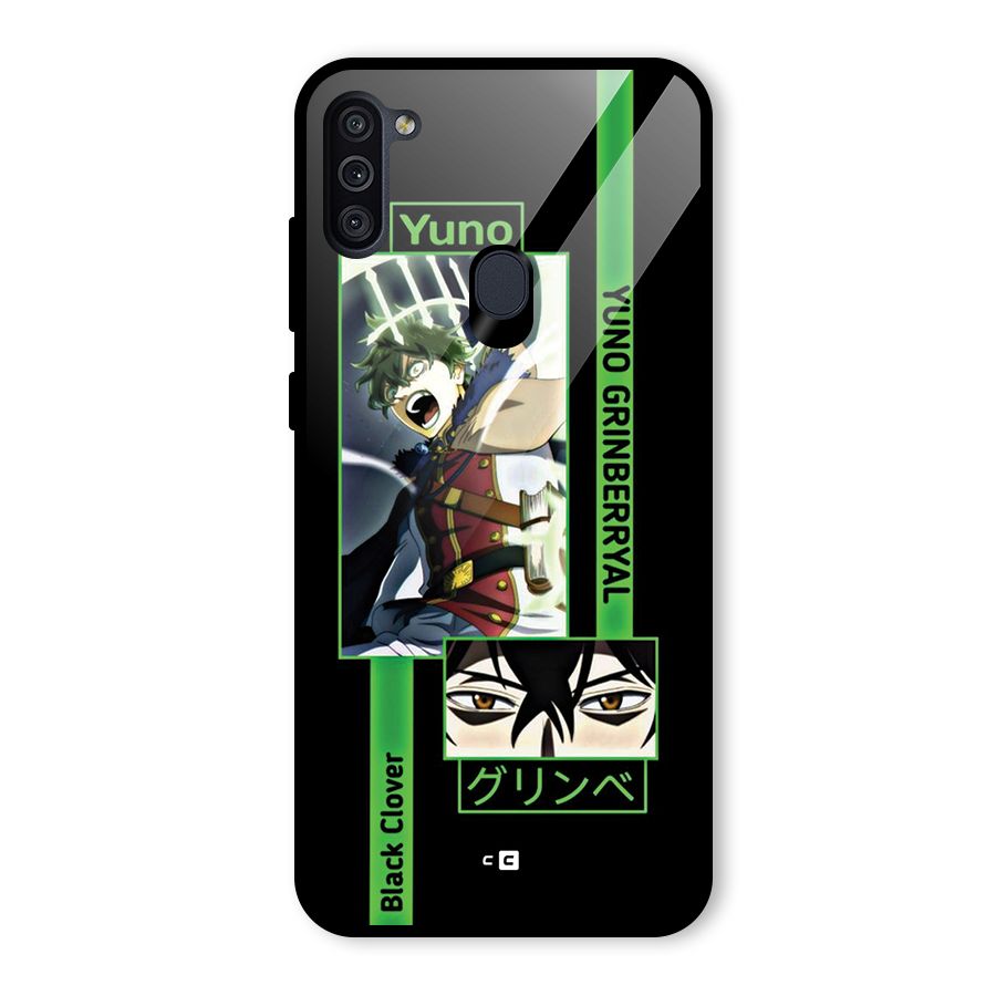 Yuno Black Clover Glass Back Case for Galaxy M11