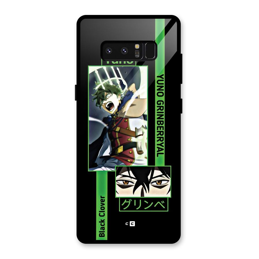 Yuno Black Clover Glass Back Case for Galaxy Note 8