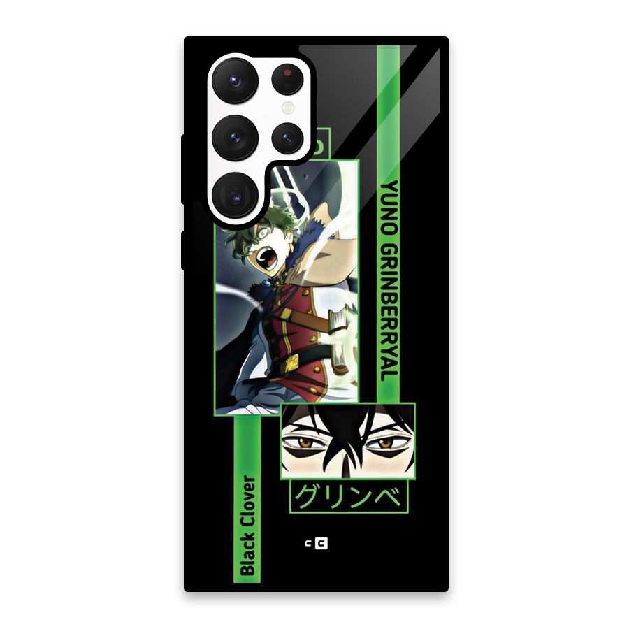 Yuno Black Clover Glass Back Case for Galaxy S22 Ultra 5G