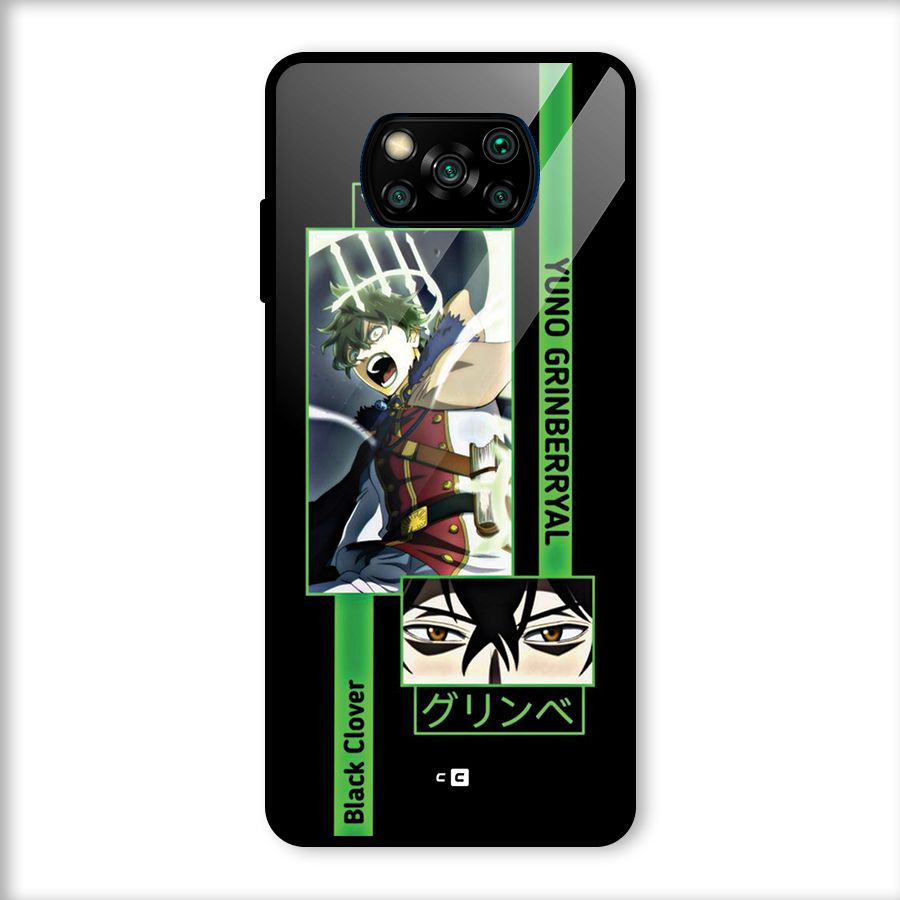 Yuno Black Clover Glass Back Case for Poco X3