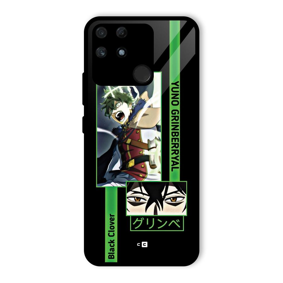 Yuno Black Clover Glass Back Case for Realme Narzo 50A