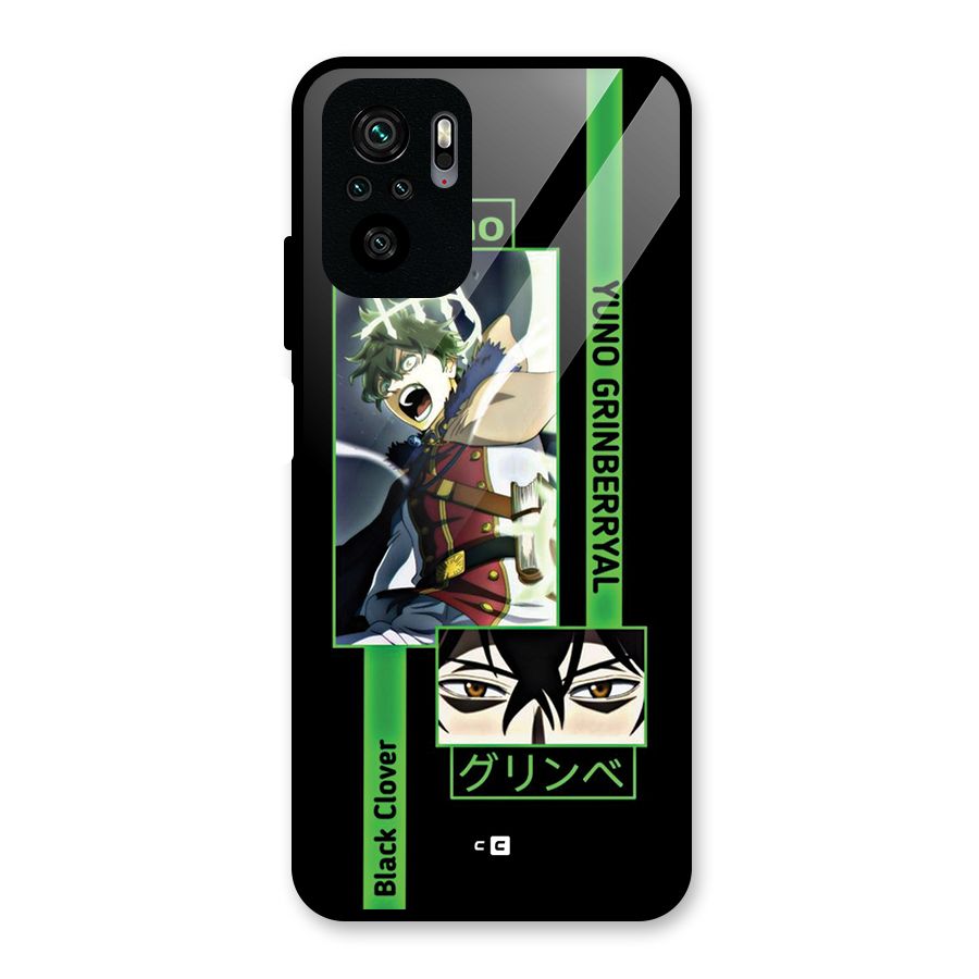 Yuno Black Clover Glass Back Case for Redmi Note 11 SE