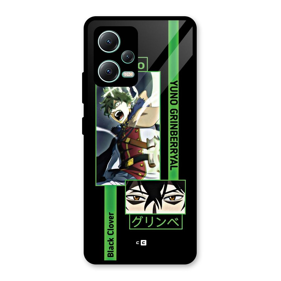 Yuno Black Clover Glass Back Case for Redmi Note 12 5G