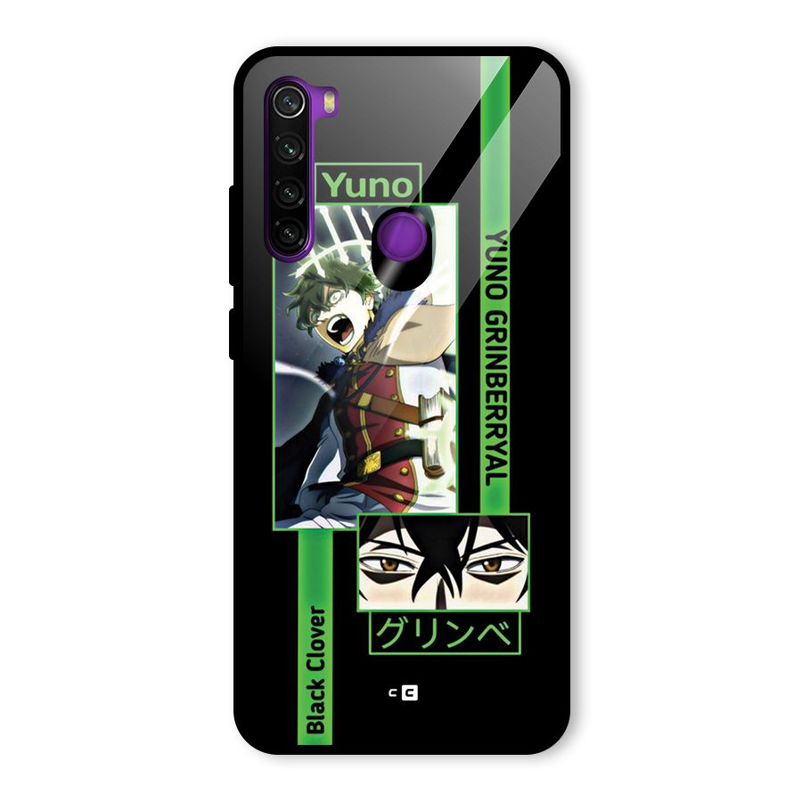 Yuno Black Clover Glass Back Case for Redmi Note 8