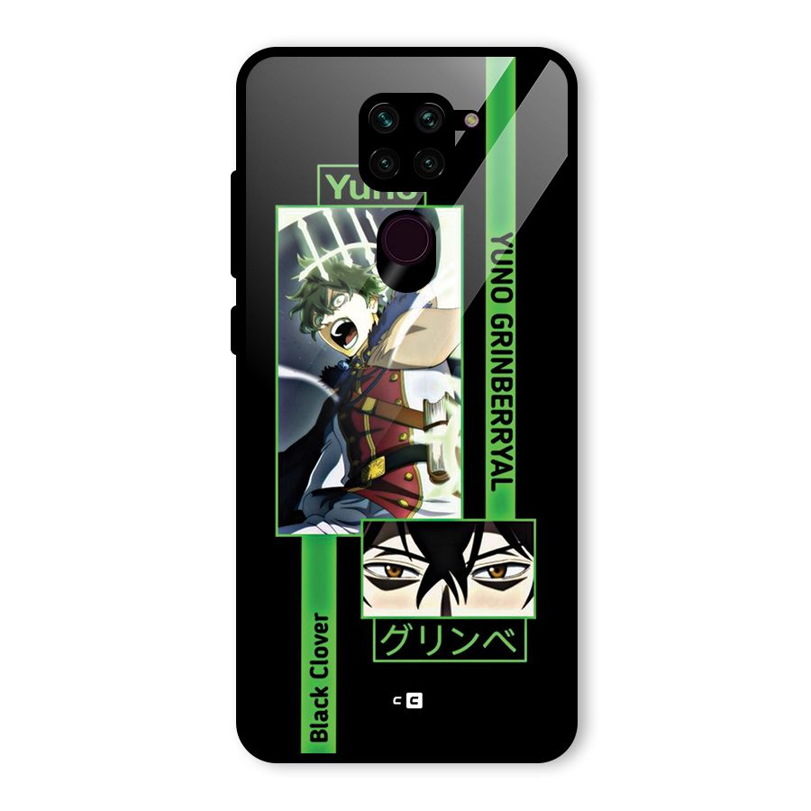 Yuno Black Clover Glass Back Case for Redmi Note 9