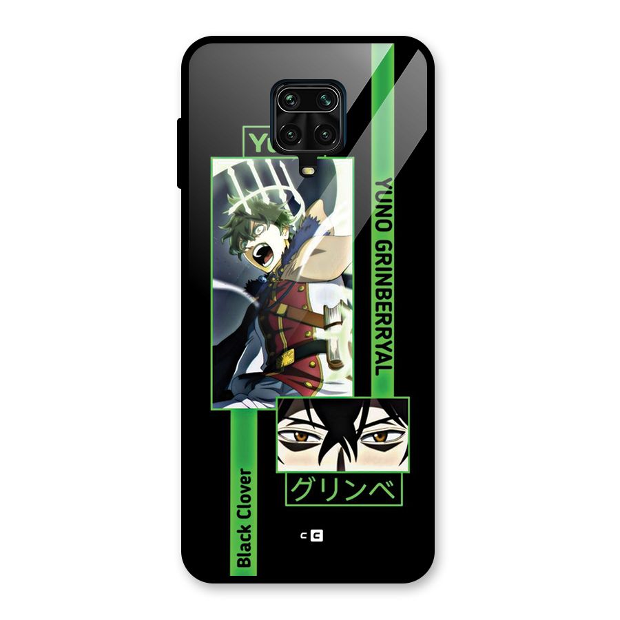 Yuno Black Clover Glass Back Case for Redmi Note 9 Pro