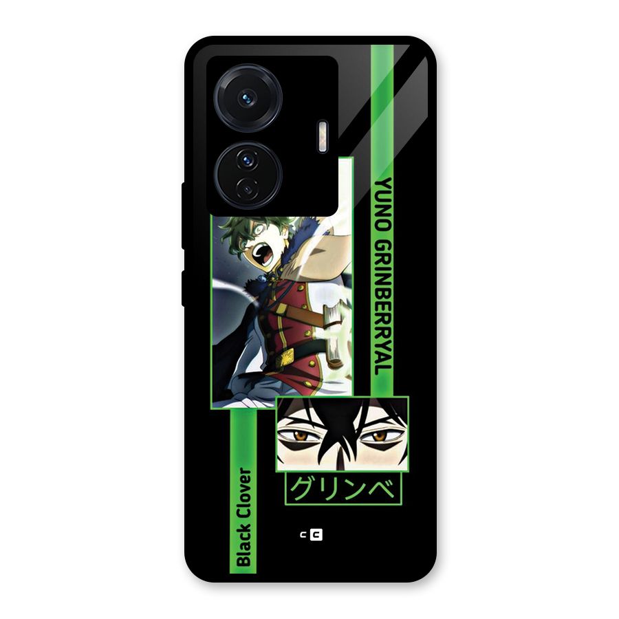 Yuno Black Clover Glass Back Case for Vivo T1 Pro