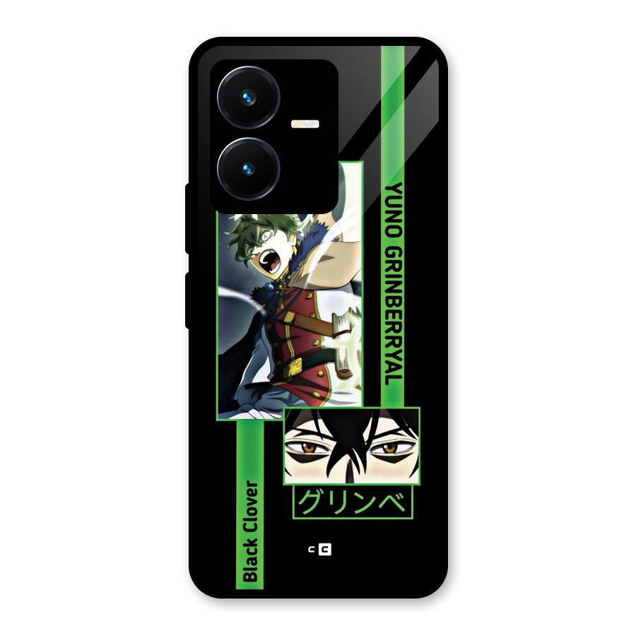 Yuno Black Clover Glass Back Case for Vivo Y22s