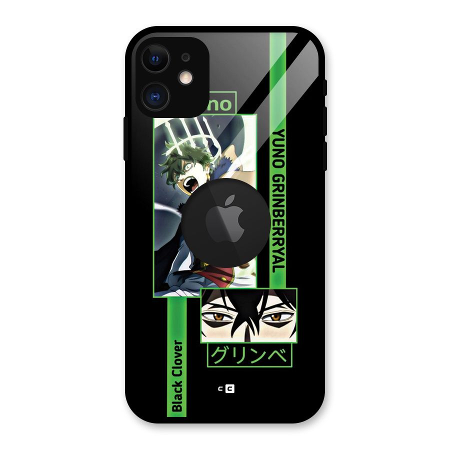 Yuno Black Clover Glass Back Case for iPhone 11 Logo Cut