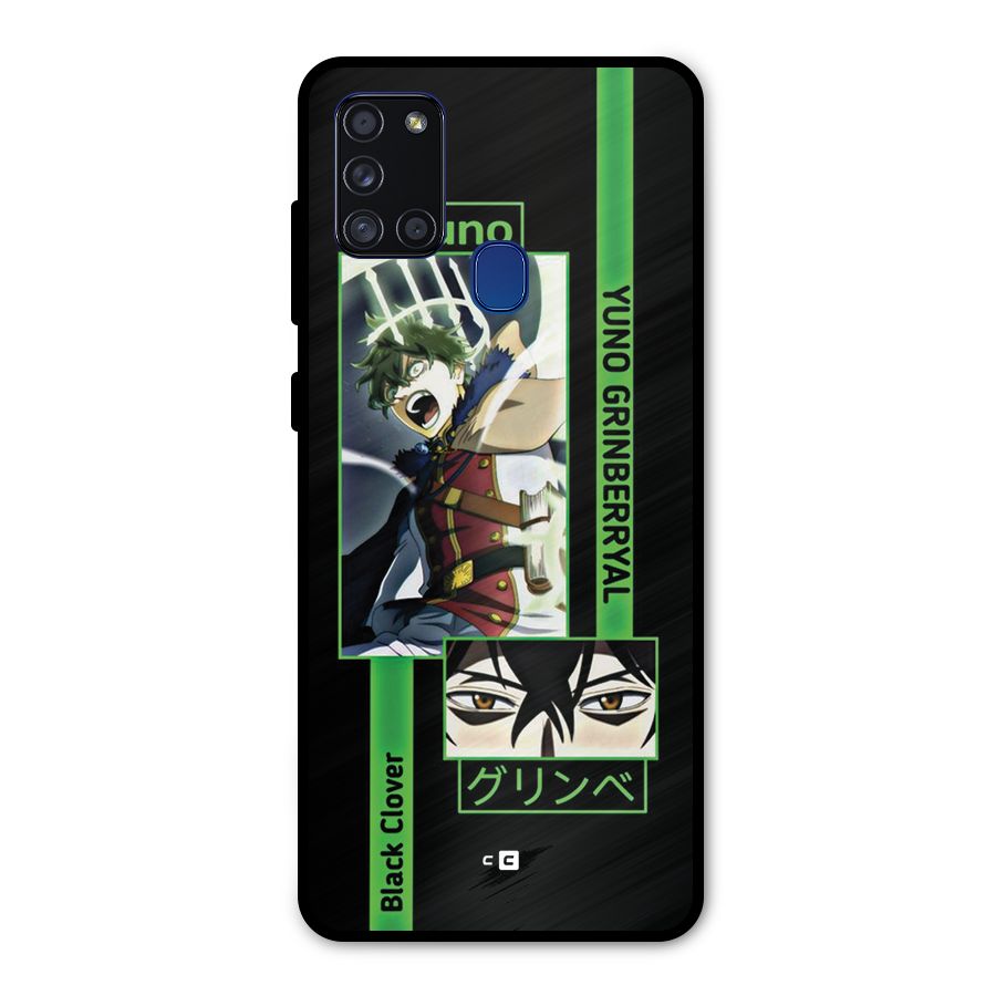 Yuno Black Clover Metal Back Case for Galaxy A21s