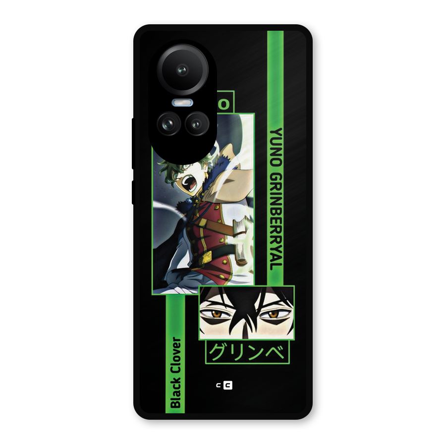 Yuno Black Clover Metal Back Case for Oppo Reno10 Pro