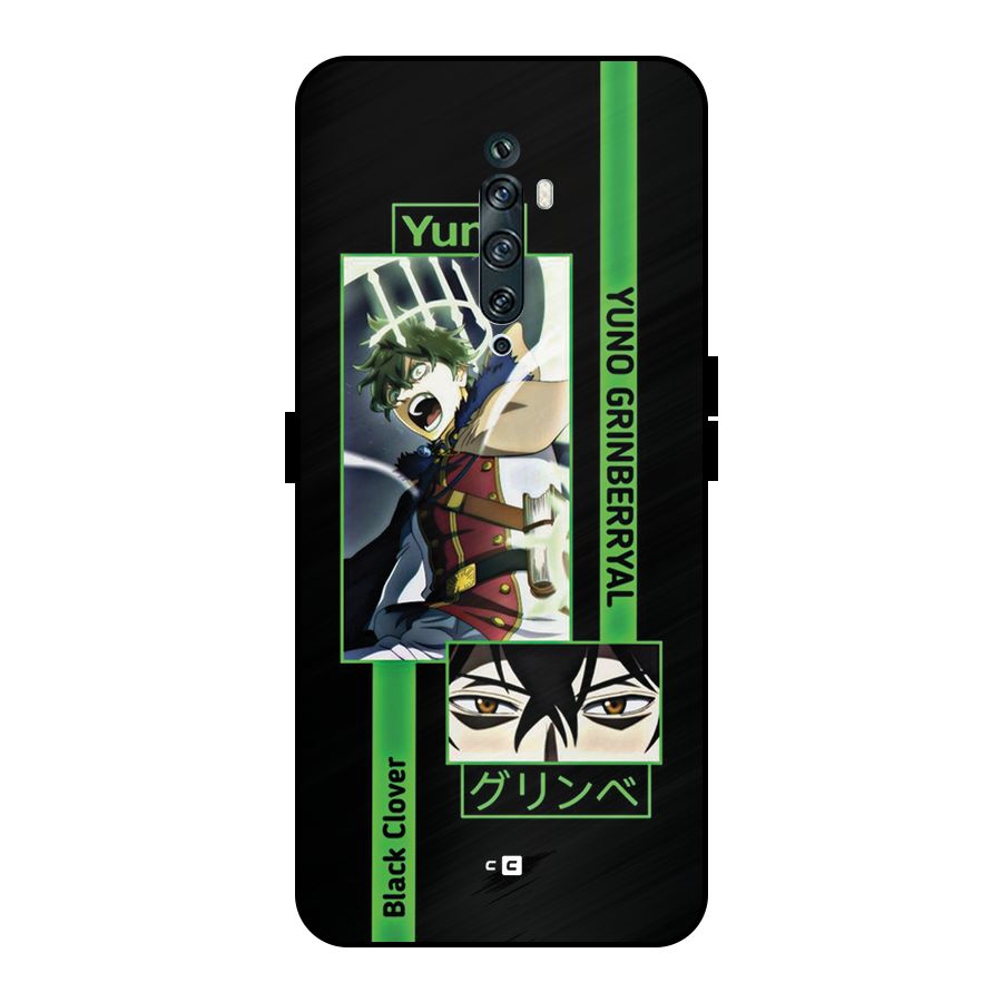 Yuno Black Clover Metal Back Case for Oppo Reno2 Z