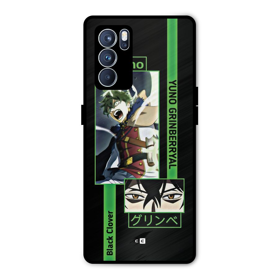 Yuno Black Clover Metal Back Case for Oppo Reno6 Pro 5G